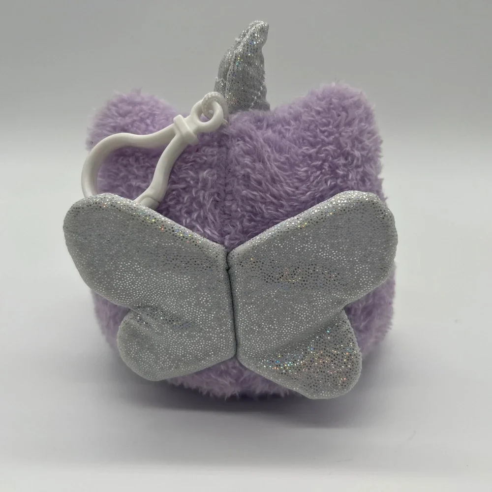 Plush Goals Cuddle Barn Purple Frog Unicorn Butterfly Keychain Glitter Wings NWT